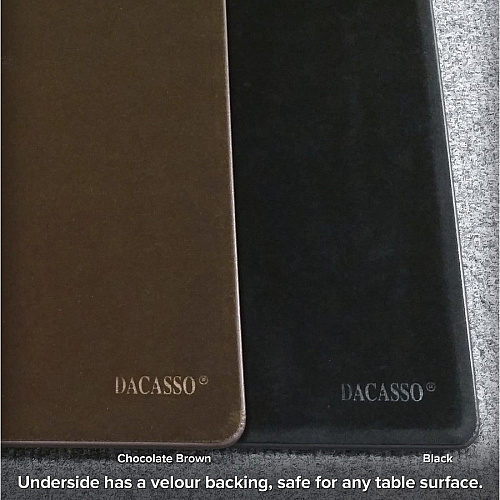 Dacasso Conference Pad Rectangular - 17" Width x 14" Depth - Felt Backing - Leather - Black - 1 Each (P1010)