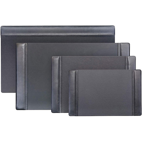Dacasso Top Rail Desk Pad Rectangular - 34" Width x 20" Depth - Felt Black Backing - Leather - Black - 1 Each (P1021)