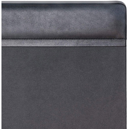 Dacasso Top Rail Desk Pad Rectangular - 34" Width x 20" Depth - Felt Black Backing - Leather - Black - 1 Each (P1021)