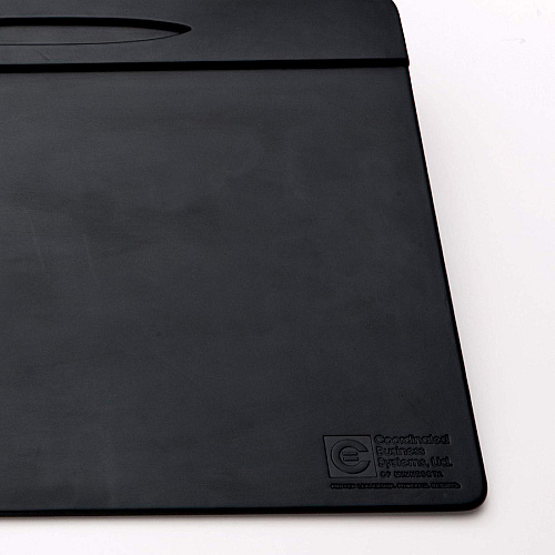 Dacasso Top Rail Pen Well Conference Pad Rectangular - 17" Width x 14" Depth - Felt Backing - Leather - Black - 1 Each (P1023)