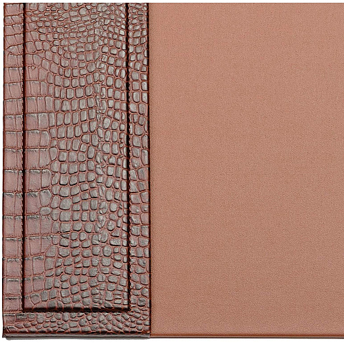 Dacasso Crocodile Embossed Side-Rail Desk Pad Rectangular - 22.5" Width x 17.25000" Depth - Felt Tan Backing - Top Grain Leather - Brown - 1 Each (P2002)