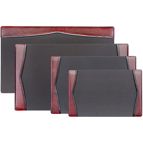 Dacasso Leather Side-Rail Desk Pad Rectangular - 25.5" Width x 17.25000" Depth - Felt Black Backing - Leather - Burgundy - 1 Each (P7002)