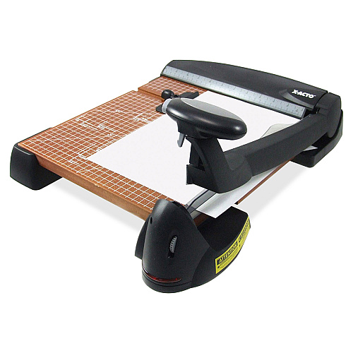 Elmer's X-ACTO 12" Blade Wood Base Laser Trimmer Cuts 12Sheet - 12" Cutting Length - 15" Height x 18.3" Width - Wood Base, Steel Blade - Black (26642)