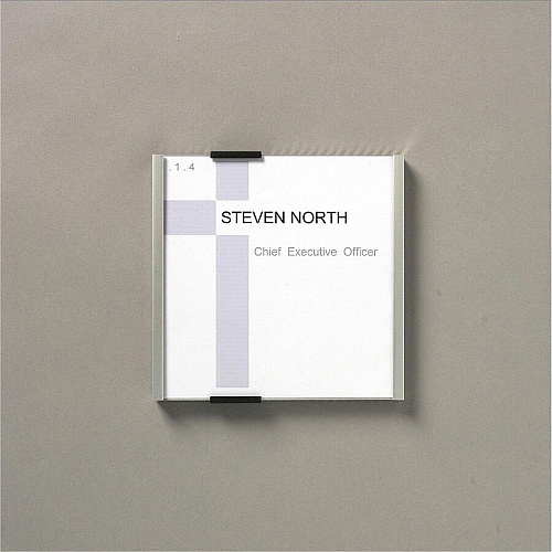 DURABLE Aluminum/Acrylic Information Sign Panel 6.1" Width x 6.1" Height - Wall Mountable - Indoor - Acrylic, Aluminum - 1 Each (480223)