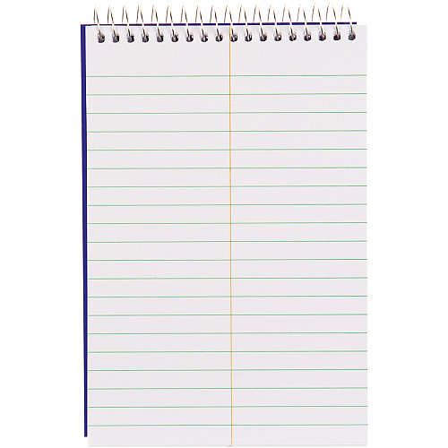 Blueline White Paper Wirebound Steno Pad 350 Sheets - Wire Bound - Front Ruling Surface - 6" x 9" Sheet Size - White Paper - Cardboard Cover - Stiff-cover - 1 Each (AT12B)