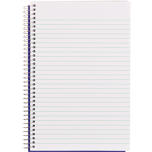 Blueline White Paper Wirebound Steno Pad 360 Sheets - Spiral - Front Ruling Surface - 9" x 6" Sheet Size - White Paper - Blue Cardboard Cover - Flexible Cover - 1 Each (AT35B)