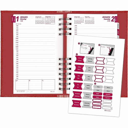 Blueline Brownline Coilpro Daily Appointment Planner (CB634CRED)