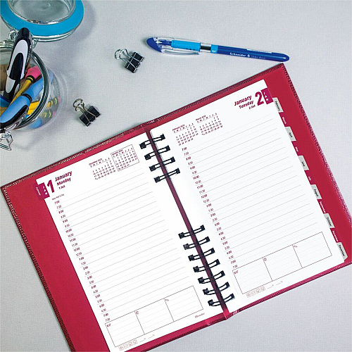 Blueline Brownline Coilpro Daily Appointment Planner (CB634CRED)