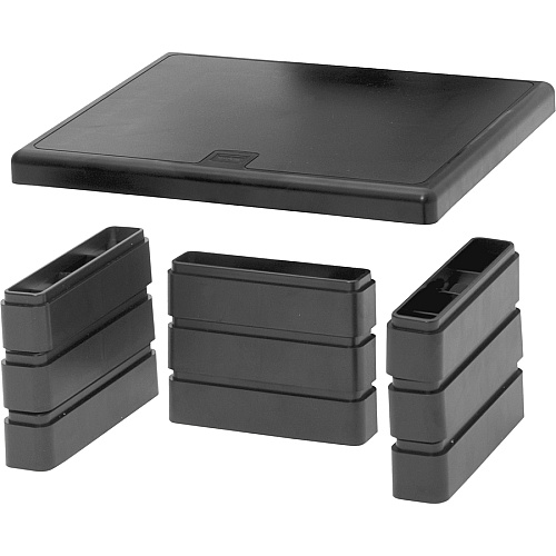DAC Height Adjustable LCD/TFT Monitor Riser 66 lb Load Capacity - 4.75" Height x 13" Width x 10.50" Depth - Black - For Monitor, Notebook, Fax Machine - Ergonomic, Sturdy, Comfortable, Anti-slip, Heavy Duty, Flexible - TAA Compliant (02161)