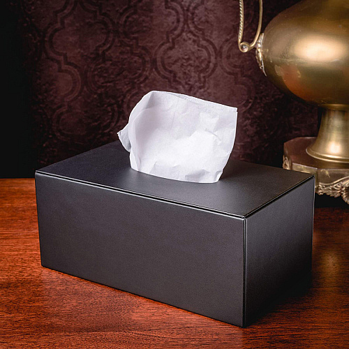 Dacasso Rectangular Tissue Box Cover Letter, Legal - 8.5" x 11" , 8.5" x 14" - Black - 1 Each (A1077)