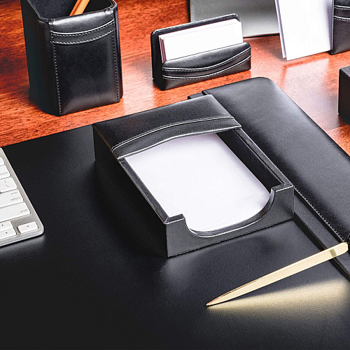 Dacasso 4x6 Memory Holder 1.4" Height x 4.8" Width x 6.8" Length - Leather - Black - 1 Each (A1009)