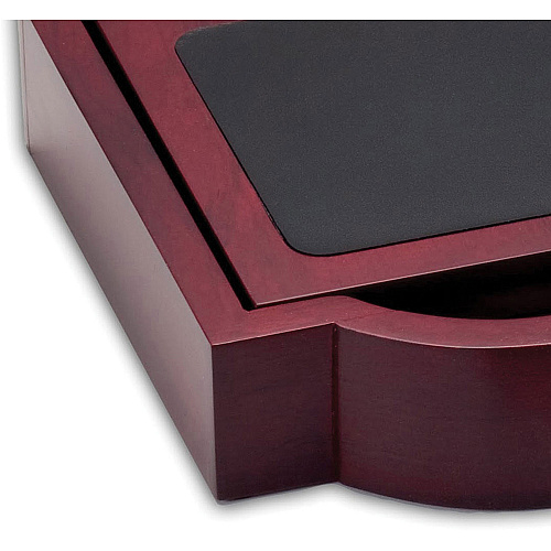 Dacasso Rosewood & Leather Coaster Set 4 Coaster of 4" Length x 4" Width - Square - Black - Leather - 1Each - 1 Each (A8045)