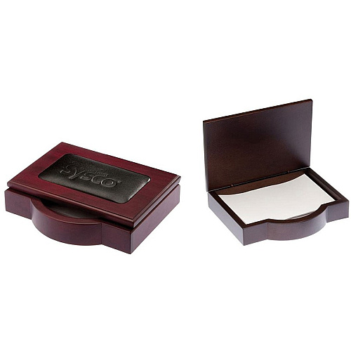 Dacasso Rosewood & Leather Memo Holder Leather, Wood - Black - 1 Each (A8009)