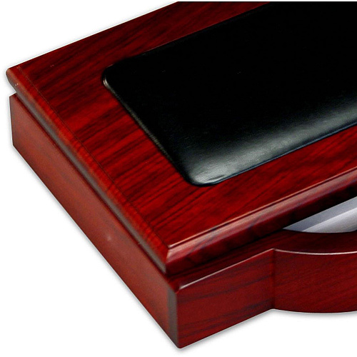 Dacasso Rosewood & Leather Memo Holder Leather, Wood - Black - 1 Each (A8009)