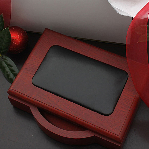 Dacasso Rosewood & Leather Memo Holder Leather, Wood - Black - 1 Each (A8009)