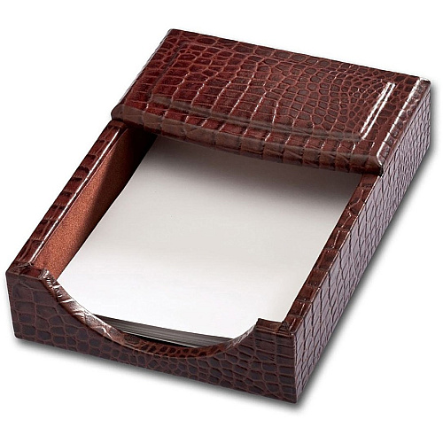 Dacasso Crocodile Embossed Memory Holder Leather - Brown - 1 Each (A2009)