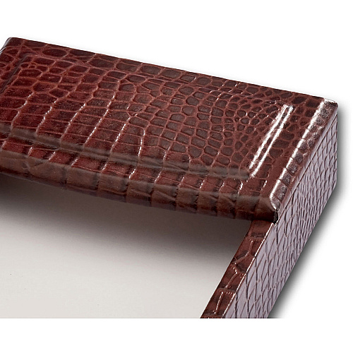 Dacasso Crocodile Embossed Memory Holder Leather - Brown - 1 Each (A2009)