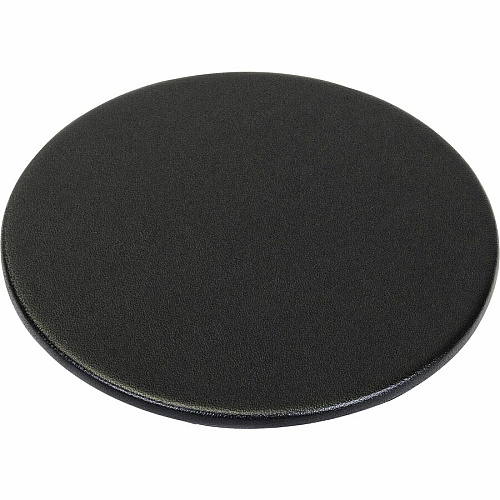 Dacasso Coaster with Holder 4 Coaster of 4" Diameter - Circle - Black - Leather - 1Each - 1 Each (A1045)