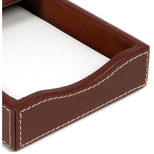 Dacasso Rustic Leather Double Legal-Size Trays 1.8" Height x 4.8" Width x 7" Depth - Leather - Brown - 1 Each (A3209)