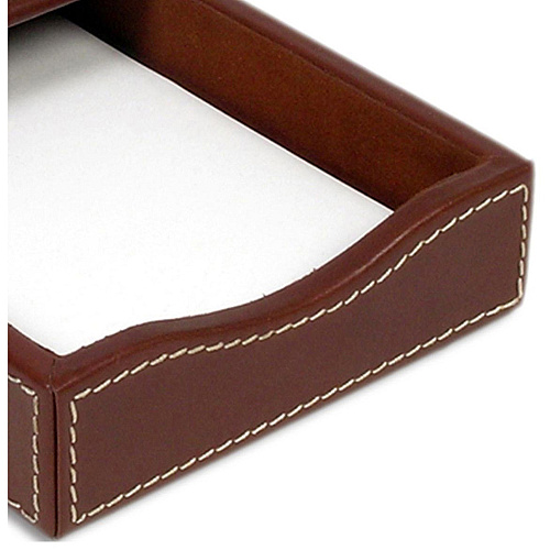 Dacasso Rustic Leather Double Legal-Size Trays 1.8" Height x 4.8" Width x 7" Depth - Leather - Brown - 1 Each (A3209)