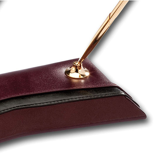 Dacasso Double Pen Stand Leather - Burgundy - 1 Each (A7004)