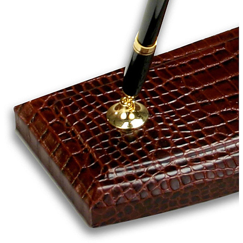 Dacasso Double Pen Stand Leather - Brown - 1 Each (A2004)