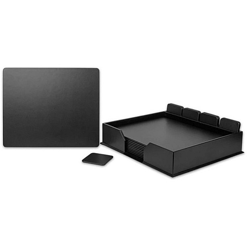 Dacasso Leather Conference Room Set Leather, Velveteen - Black - 1 Each (D1053)