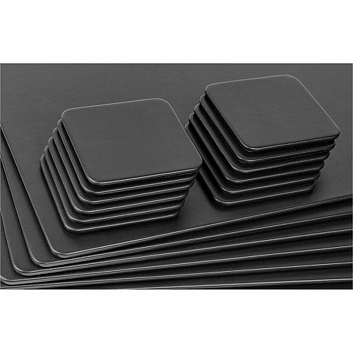 Dacasso Leather Conference Room Set Leather, Velveteen - Black - 1 Each (D1053)