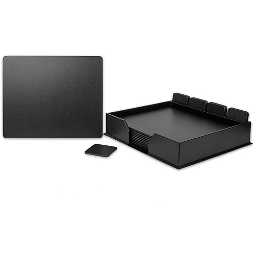 Dacasso Leather Conference Room Set Leather, Velveteen - Black - 1 Each (D1053)