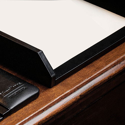 Dacasso Front Load Letter/Legal Tray 2.50" Height x 10.50" Width x 13.75" Length - Black - Leather - 1 Each (A1001)