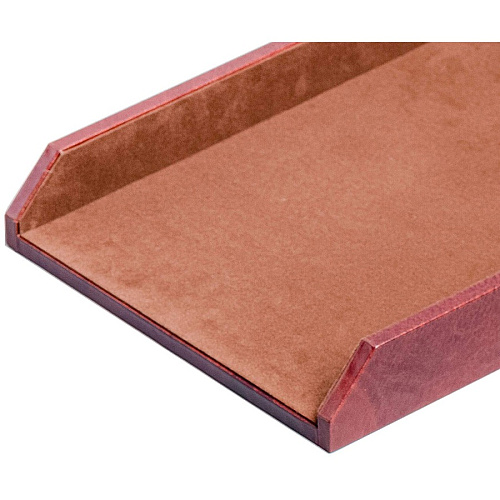 Dacasso Front Load Letter/Legal Tray 2" Height x 10.50" Width x 13.75" Length - Mocha - Leather - 1 Each (A3001)