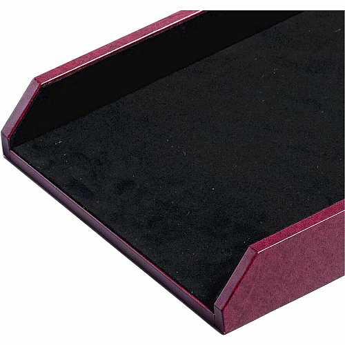 Dacasso Single Letter / Legal Front Load Tray 2" Height x 10.50" Width x 13.75" Length - Desktop - Burgundy - Leather - 1 Each (A7001)