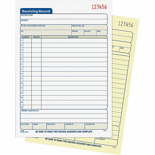 Adams Carbonless Receiving Record Book 50 Sheet(s) - 2 Part - Carbonless Copy - 5.56" x 8.43" Sheet Size - White - 1 Each (DC5089)