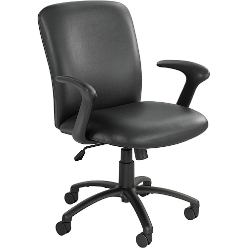 Safco Uber Big and Tall High Back Executive Chair Black Seat Color - Vinyl, Foam Seat Material - Black Frame Color - 5-star Base - 1 Each (3490BV)