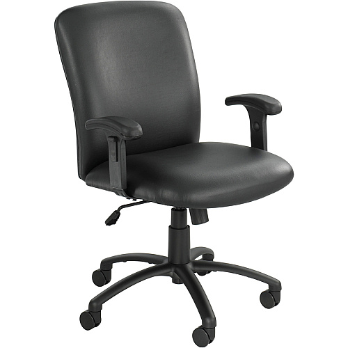 Safco Uber Big and Tall High Back Executive Chair Black Seat Color - Vinyl, Foam Seat Material - Black Frame Color - 5-star Base - 1 Each (3490BV)