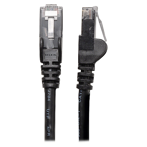 Belkin Cat. 6 UTP Patch Cable 15 ft Category 6 Network Cable - First End: 1 x RJ-45 - Male - Second End: 1 x RJ-45 - Male - Patch Cable - Black - 1 Each (A3L98015BLKS)