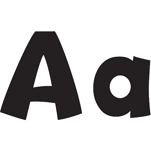 Trend 4" Ready Letter Playful Combo Pack 83 x Lowercase Letters, 59 x Capital Letter, 36 x Punctuation Marks, 18 x Spanish Accent Mark Shape - Pin-up - Pin Style - Pre-punched - 4" Height x 8" Length - Black - 216 / Pack (79741)