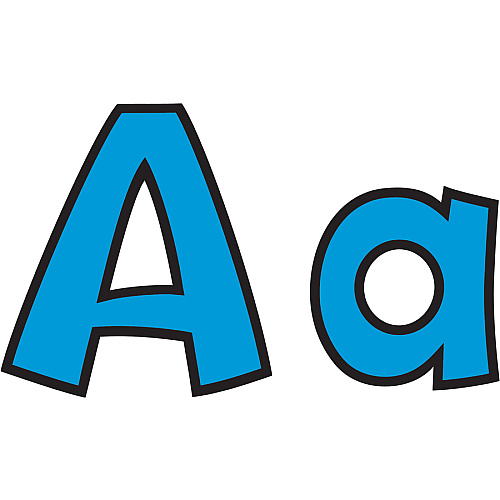 Trend 4" Ready Letter Playful Combo Pack 83 x Lowercase Letters, 59 x Capital Letter, 36 x Punctuation Marks, 18 x Spanish Accent Mark Shape - Pin-up - Pin Style - Pre-punched - 4" Height x 8" Length - Blue - 216 / Pack (79744)