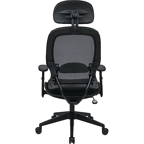 Office Star Professional Air Grid Chair with Adjustable Headrest Mesh Seat Material - 5-star Base - Black - 1 Each (55403)