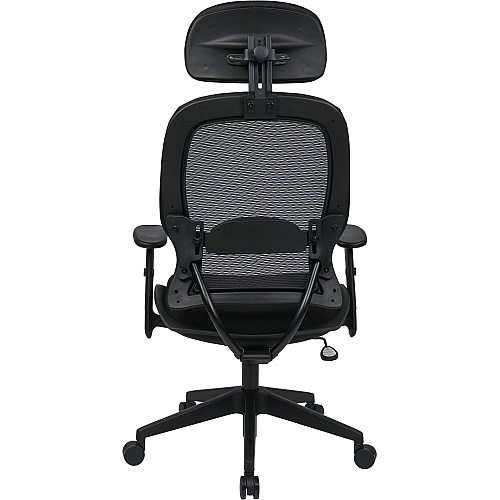 Office Star Professional Air Grid Chair with Adjustable Headrest Mesh Seat Material - 5-star Base - Black - 1 Each (55403)