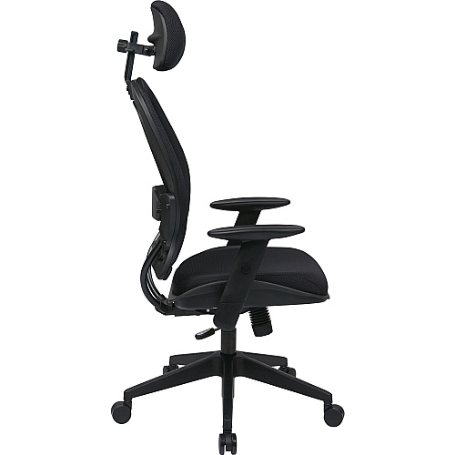 Office Star Professional Air Grid Chair with Adjustable Headrest Mesh Seat Material - 5-star Base - Black - 1 Each (55403)