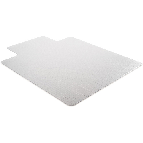 Lorell Medium-Pile Wide Lip Chairmat 60" Length x 46" Width x 0.133" Thickness - Lip Size 12" Length x 25" Width - Rectangular - Vinyl - Clear - 1 Each (LLR25755)