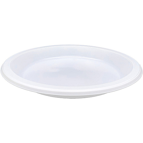 Genuine Joe 10-1/4" Large Plastic Plates Disposable - 10.3" Diameter - Warm White - Plastic Body - 125 / Pack (GJO10323)