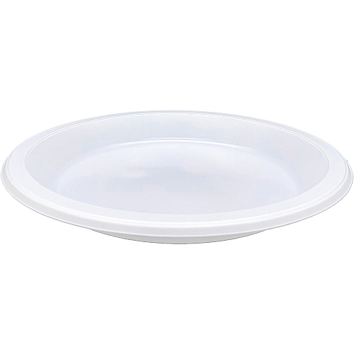 Genuine Joe 10-1/4" Large Plastic Plates Disposable - 10.3" Diameter - Warm White - Plastic Body - 125 / Pack (GJO10323)