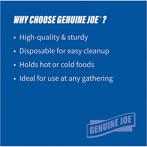 Genuine Joe 12 oz Reusable Plastic Bowls Serving - Disposable - White - Plastic Body - 125 / Pack (GJO10424)