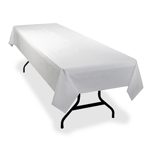 Genuine Joe Banquet-Size Plastic Tablecover 300 ft Length x 40" Width - Plastic - White - 1 Roll (GJO10324)