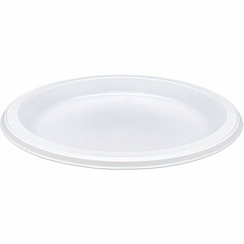 Genuine Joe 9" Reusable Plastic Plates Serving - Disposable - 9" Diameter - White - Plastic Body - 125 / Pack (GJO10329)