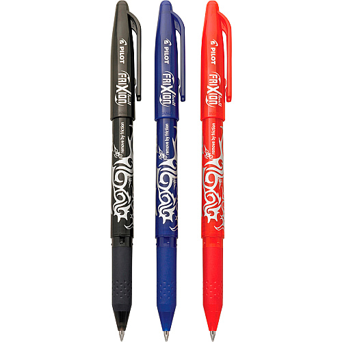 Pilot FriXion Ball Erasable Gel Pens Fine Pen Point - 0.7 mm Pen Point Size - Black, Blue, Red Gel-based Ink - 3 / Pack (31557)