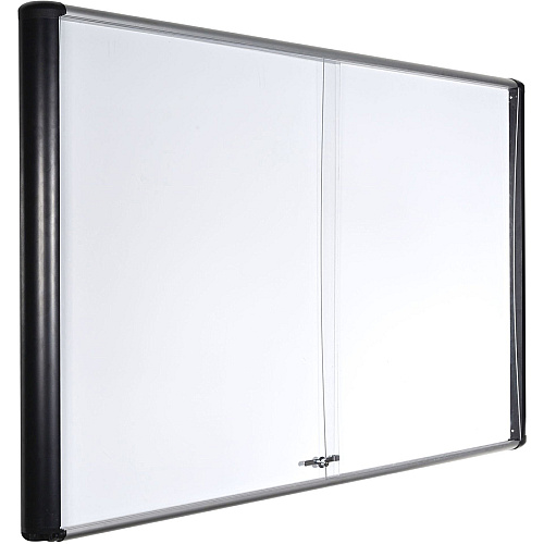 MasterVision Sliding Door Enclosed Porcelain Board 72" (6 ft) Width x 48" (4 ft) Height - Porcelain Steel Surface - Aluminum Frame - Rectangle - Magnetic - Scratch Resistant - Assembly Required - 1 Each (VT770109630)