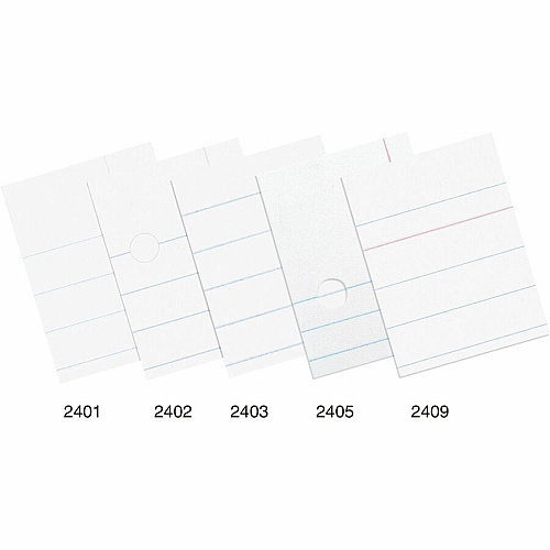 Pacon Ruled Composition Paper - Letter 500 Sheets - Wide Ruled Front Ruling - 0.38" Ruled - Red Margin - Letter - 8 1/2" x 11" Sheet Size - White Paper - Hole-punched - 500 / Ream (2402)